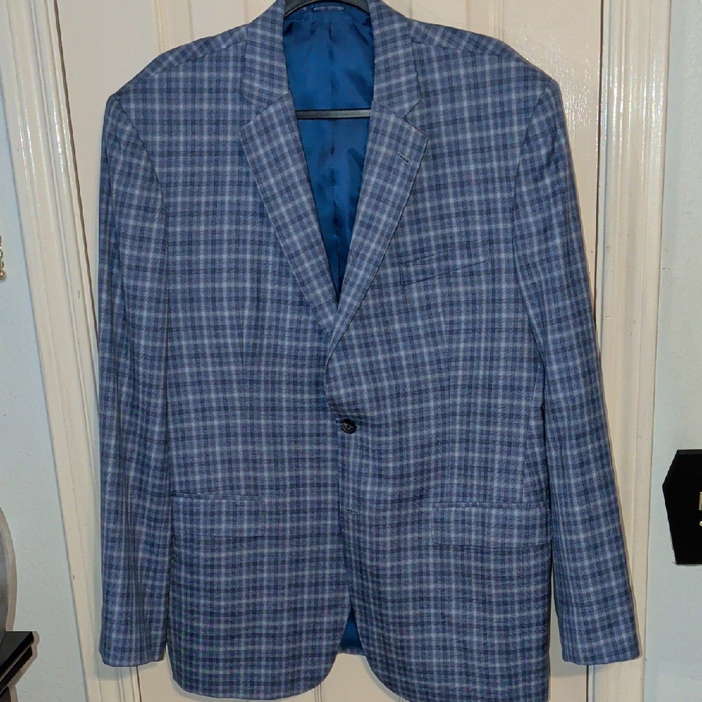 Blue Plaid Men's Blazer
